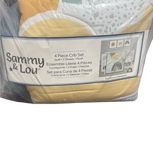 Sunshine & Rainbows 4 Piece Crib Set - Yellow and Gray